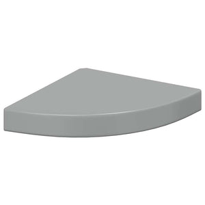 Eck-Wandregale, 2er Set, Hochglanz Grau