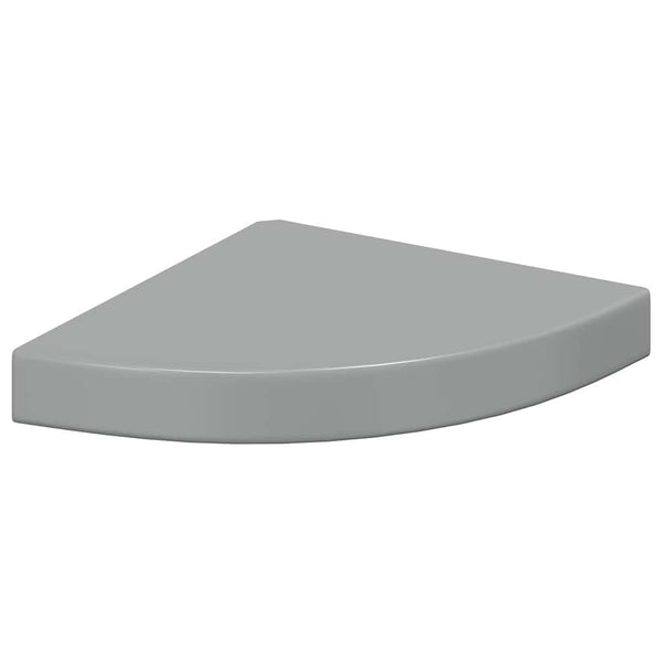 Eck-Wandregale, 2er Set, Hochglanz Grau
