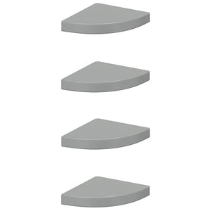 Eck-Wandregale, 4er Set, Hochglanz Grau