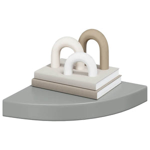 Eck-Wandregale, 4er Set, Hochglanz Grau