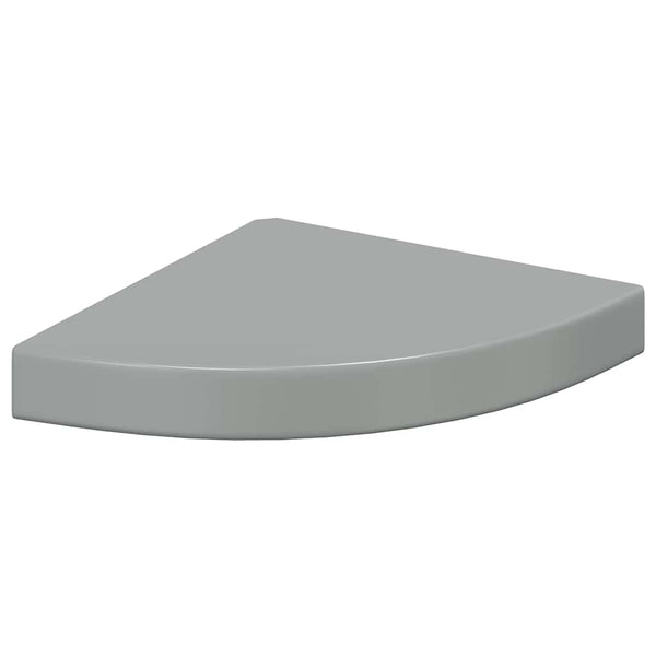 Eck-Wandregale, 4er Set, Hochglanz Grau