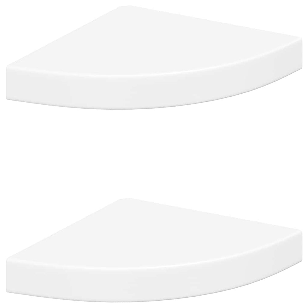 vidaXL Étagères d'angle flottantes 2 pcs Blanc 25x25x3,8 cm MDF
