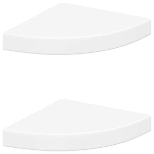 vidaXL Étagères d'angle flottantes 2 pcs Blanc 25x25x3,8 cm MDF