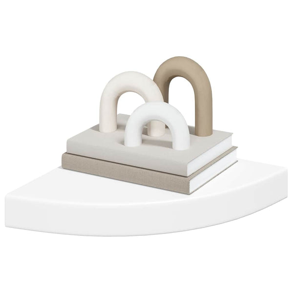 vidaXL Étagères d'angle flottantes 2 pcs Blanc 25x25x3,8 cm MDF