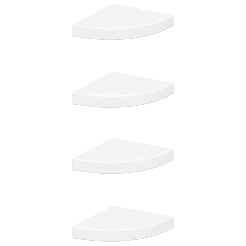 vidaXL Étagères flottantes d'angle 4 pcs Blanc 25x25x3,8 cm MDF