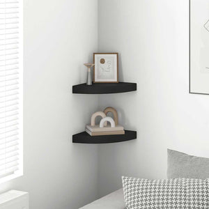 Eck Wandregale, 2er Set, Schwarz