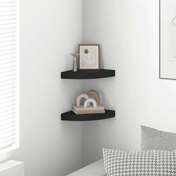 Eck Wandregale, 2er Set, Schwarz