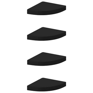 vidaXL Étagères flottantes d'angle 4 pcs Noir 25x25x3,8 cm MDF