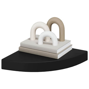 vidaXL Étagères flottantes d'angle 4 pcs Noir 25x25x3,8 cm MDF