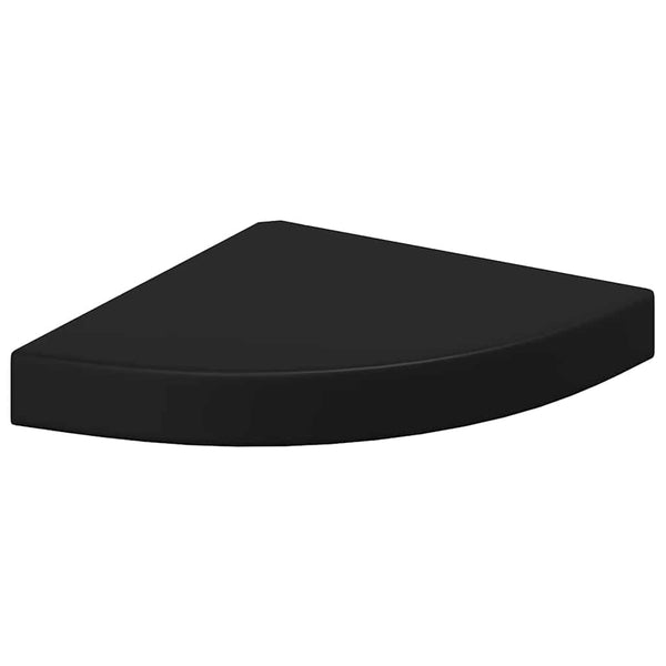 vidaXL Étagères flottantes d'angle 4 pcs Noir 25x25x3,8 cm MDF