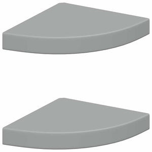 vidaXL Étagères flottantes d'angle 2 pcs Gris 25x25x3,8 cm MDF
