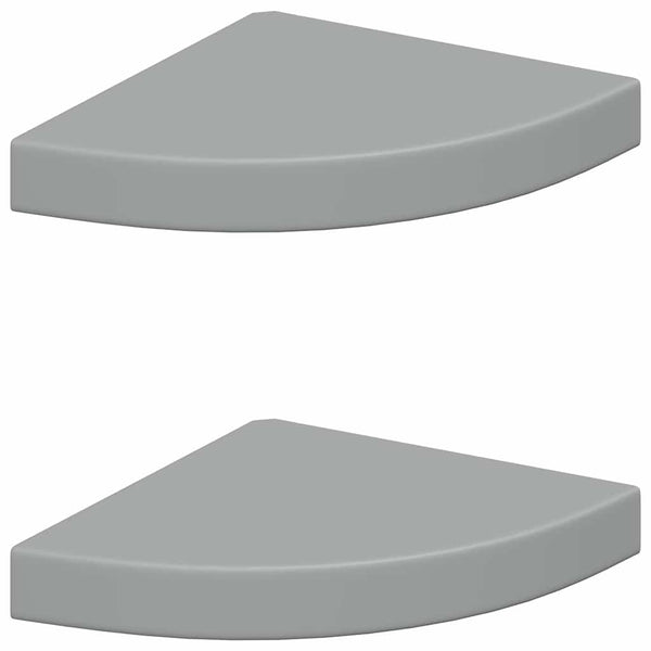 vidaXL Étagères flottantes d'angle 2 pcs Gris 25x25x3,8 cm MDF
