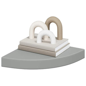 vidaXL Étagères flottantes d'angle 2 pcs Gris 25x25x3,8 cm MDF