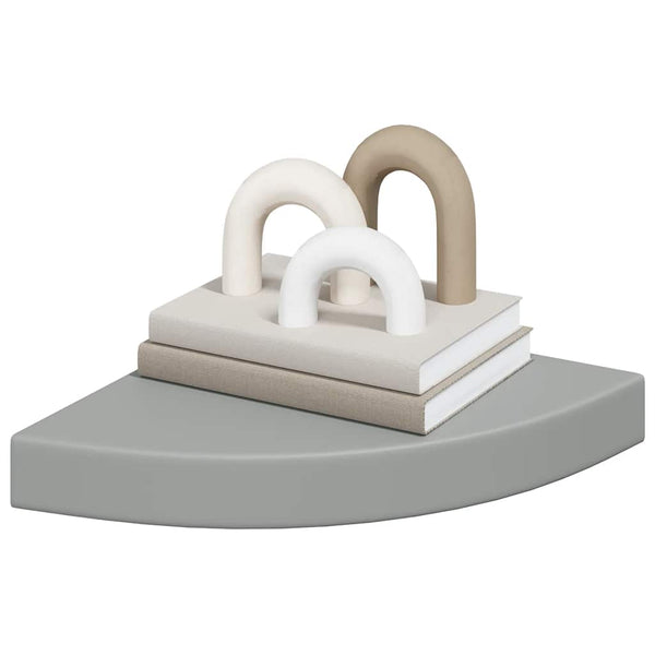 vidaXL Étagères flottantes d'angle 2 pcs Gris 25x25x3,8 cm MDF