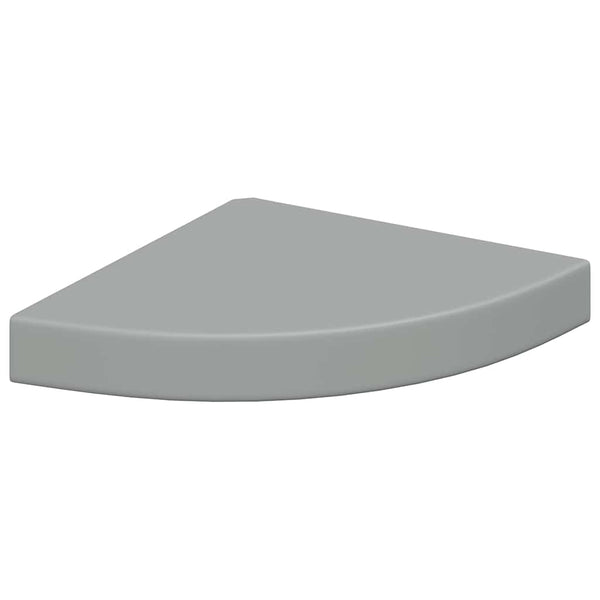 vidaXL Étagères flottantes d'angle 2 pcs Gris 25x25x3,8 cm MDF