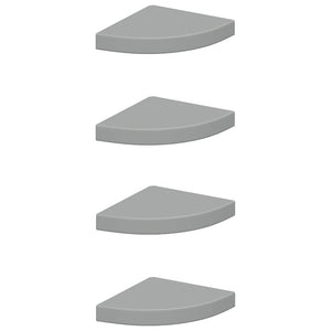 vidaXL Étagères flottantes d'angle 4 pcs Gris 25x25x3,8 cm MDF