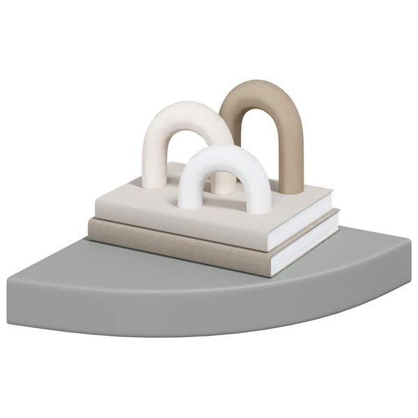vidaXL Étagères flottantes d'angle 4 pcs Gris 25x25x3,8 cm MDF