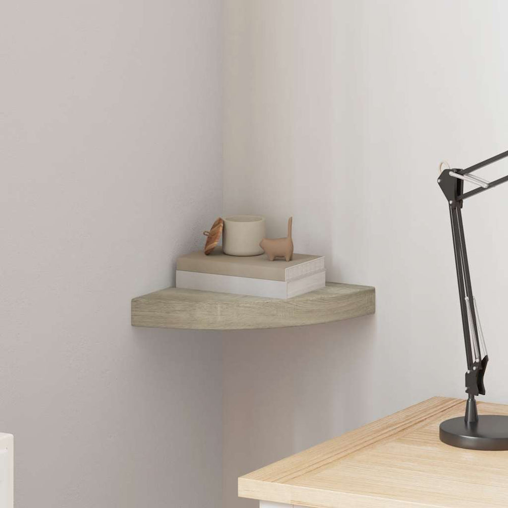 vidaXL Étagère d'angle murale aspect chêne 25x25x3,8 cm MDF