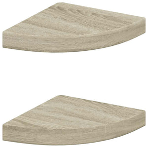 vidaXL Étagères d'angle flottantes 2 pcs aspect chêne 25x25x3,8 cm MDF