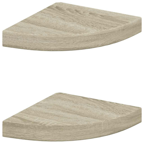 vidaXL Étagères d'angle flottantes 2 pcs aspect chêne 25x25x3,8 cm MDF