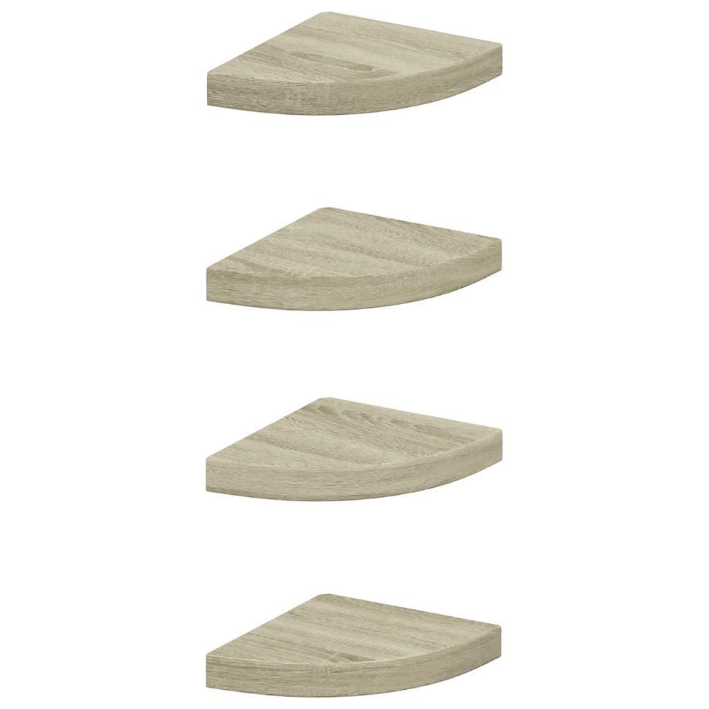 vidaXL Étagères d'angle flottantes 4 pcs aspect chêne 25x25x3,8 cm MDF