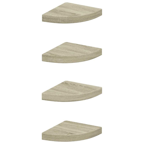 vidaXL Étagères d'angle flottantes 4 pcs aspect chêne 25x25x3,8 cm MDF
