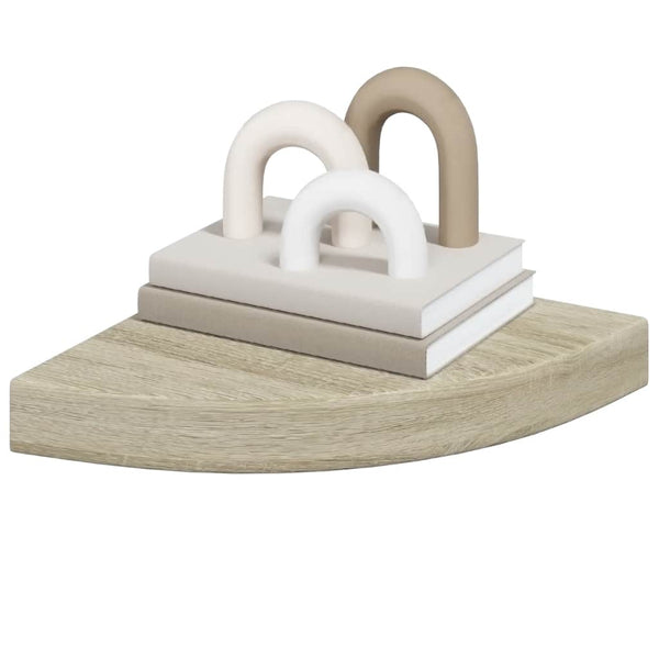 vidaXL Étagères d'angle flottantes 4 pcs aspect chêne 25x25x3,8 cm MDF