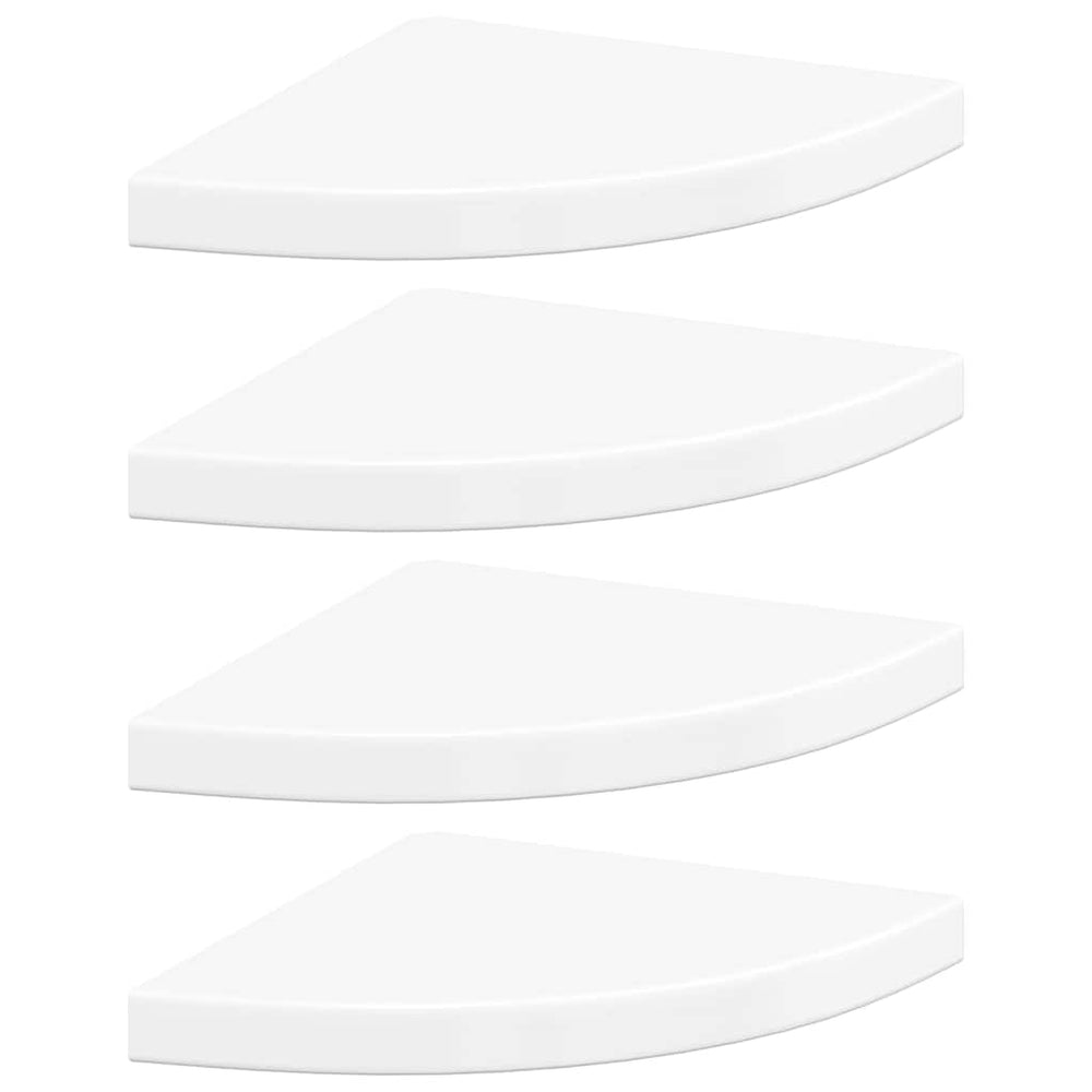 vidaXL Étagères flottantes d'angle 4 pcs Blanc brillant 35x35x3,8 cm MDF