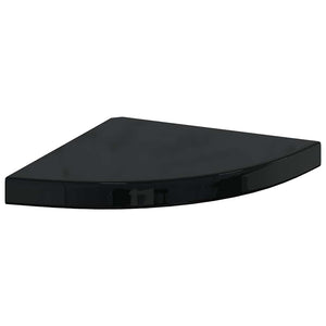 Eck-Schweberegal, Hochglanz Schwarz, 35 cm