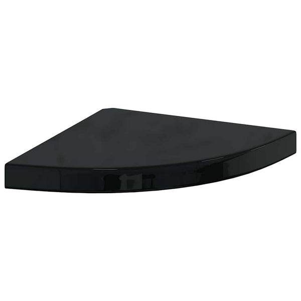 Eck-Schweberegal, Hochglanz Schwarz, 35 cm