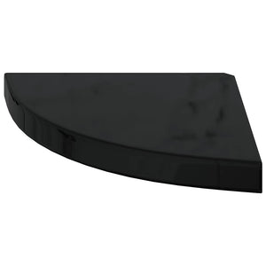 Eck-Schweberegal, Hochglanz Schwarz, 35 cm