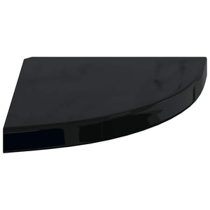 Eck-Schweberegal, Hochglanz Schwarz, 35 cm