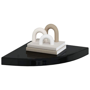 Eck Wandregale, 4er Set, Hochglanz Schwarz
