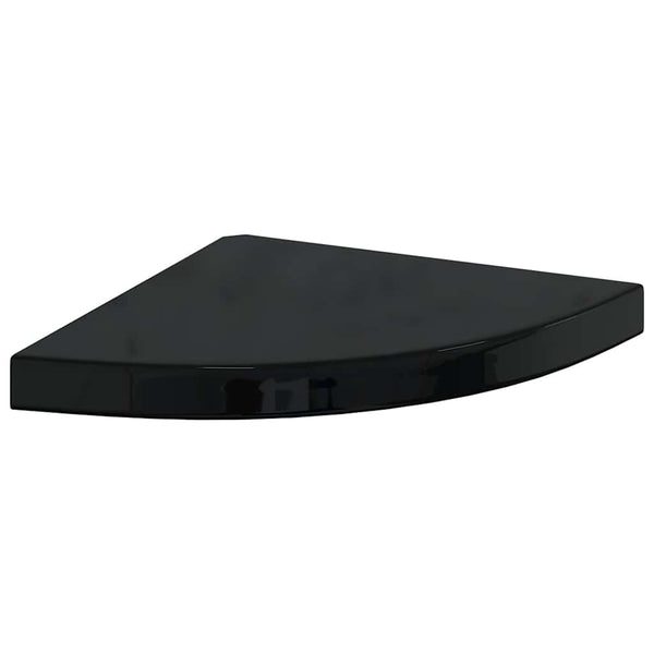 Eck Wandregale, 4er Set, Hochglanz Schwarz