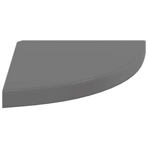 Hochglanz Eck-Wandregal Grau 35 cm