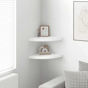 vidaXL Étagères d'angle flottantes 2 pcs Blanc 35x35x3,8 cm MDF
