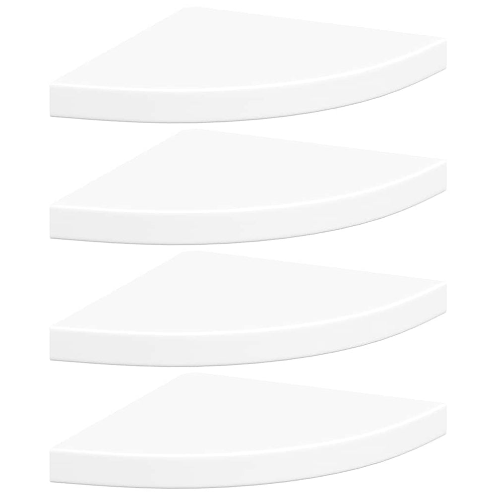 vidaXL Étagères flottantes d'angle 4 pcs Blanc 35x35x3,8 cm MDF