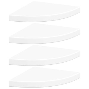 vidaXL Étagères flottantes d'angle 4 pcs Blanc 35x35x3,8 cm MDF