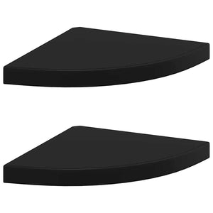 vidaXL Étagères flottantes d'angle 2 pcs Noir 35x35x3,8 cm MDF