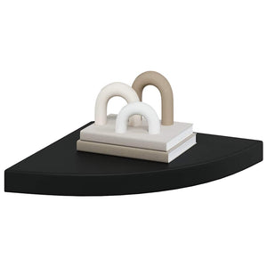 vidaXL Étagères flottantes d'angle 2 pcs Noir 35x35x3,8 cm MDF