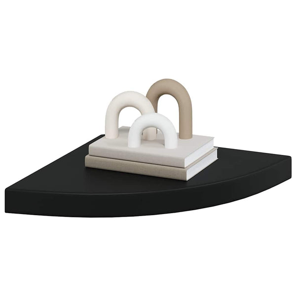vidaXL Étagères flottantes d'angle 2 pcs Noir 35x35x3,8 cm MDF