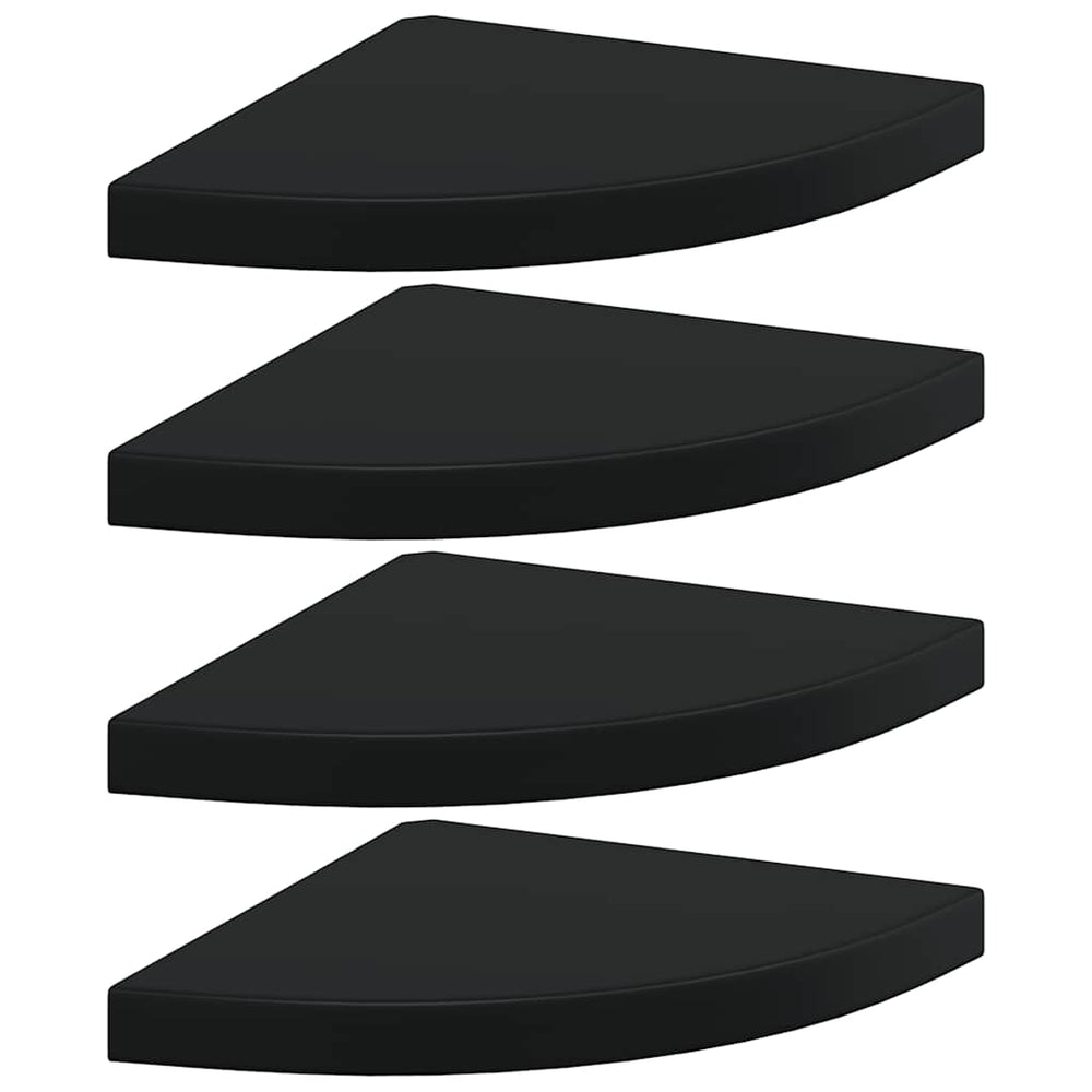 vidaXL Étagères flottantes d'angle 4 pcs Noir 35x35x3,8 cm MDF