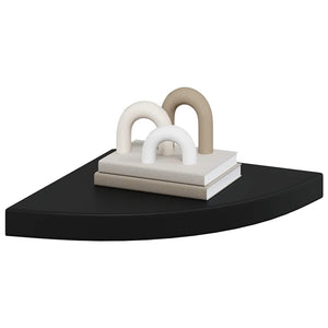 vidaXL Étagères flottantes d'angle 4 pcs Noir 35x35x3,8 cm MDF