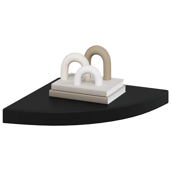 vidaXL Étagères flottantes d'angle 4 pcs Noir 35x35x3,8 cm MDF