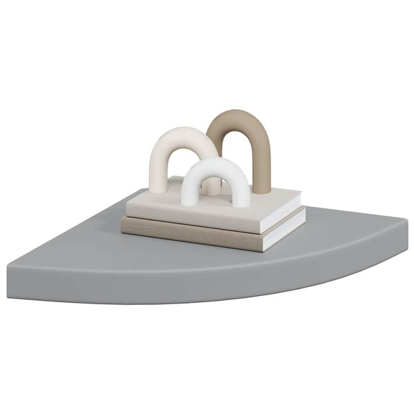vidaXL Étagère d'angle flottante Gris 35x35x3,8 cm MDF