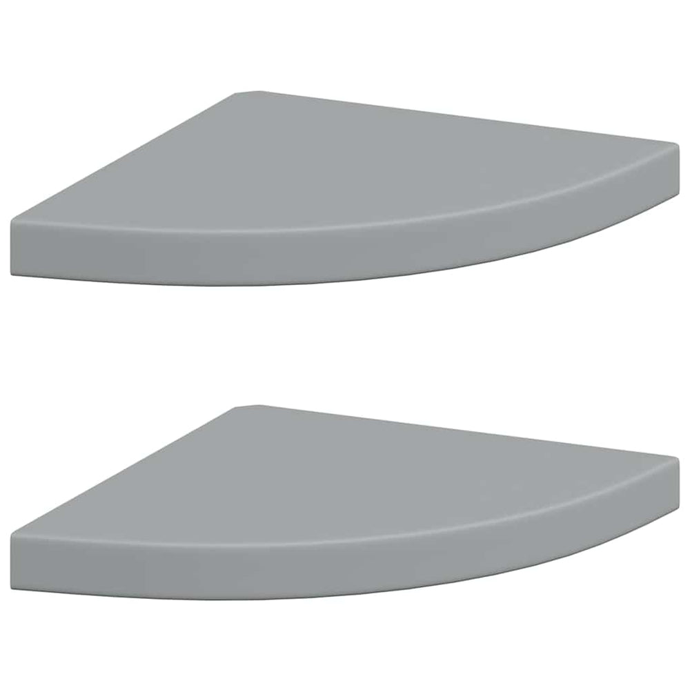 vidaXL Étagères flottantes d'angle 2 pcs Gris 35x35x3,8 cm MDF