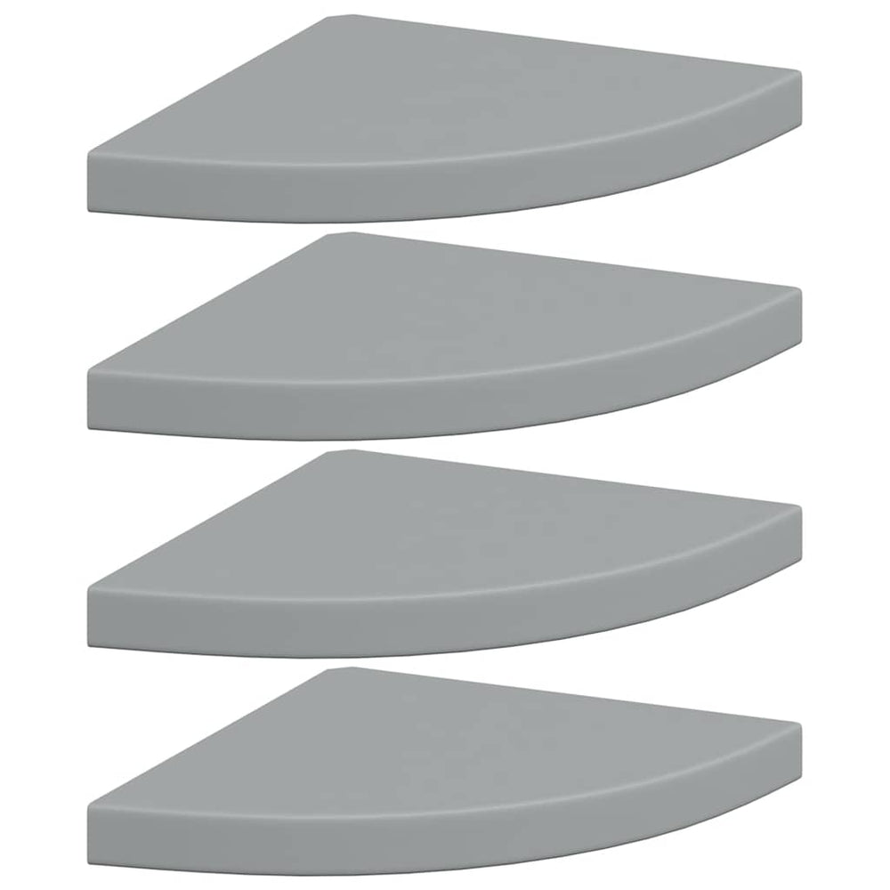 vidaXL Étagères flottantes d'angle 4 pcs Gris 35x35x3,8 cm MDF