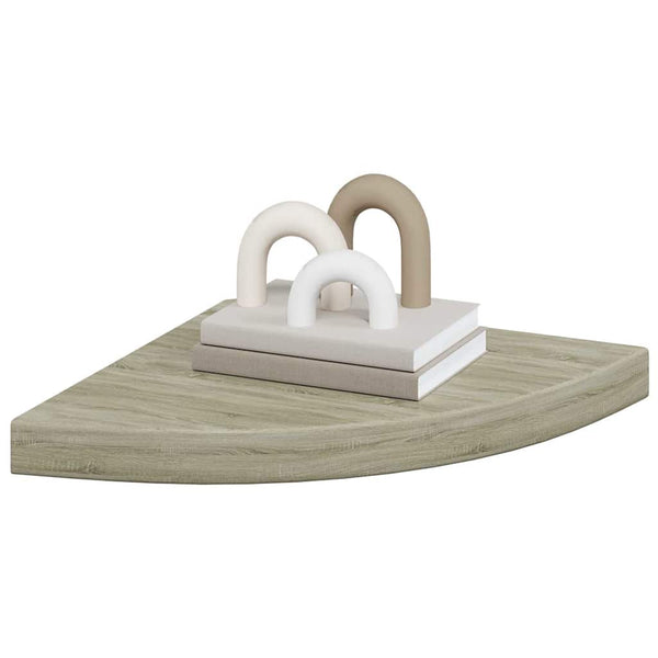 vidaXL Étagères d'angle flottantes 2 pcs Aspect chêne 35x35x3,8 cm MDF