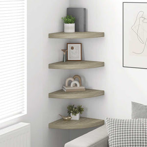 vidaXL Étagères d'angle flottantes 4 pcs aspect chêne 35x35x3,8 cm MDF