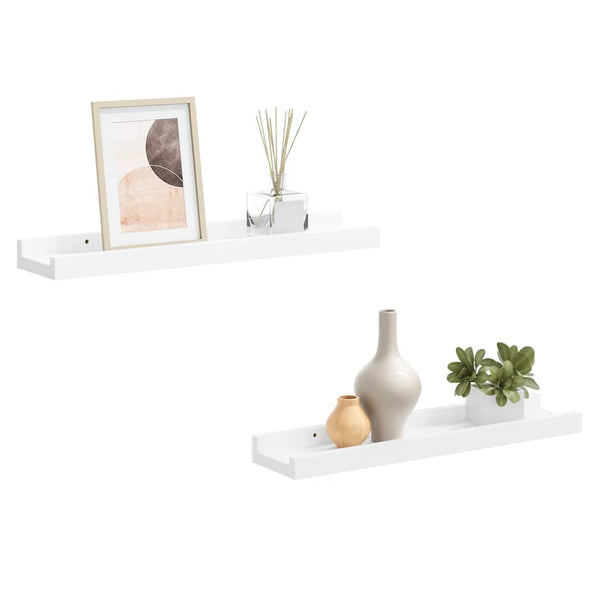 Weiße Bilderleisten 40 cm, 2er Set